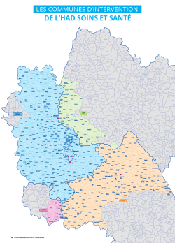 carte des communes d'intervention de l'HAD Soins et Santé